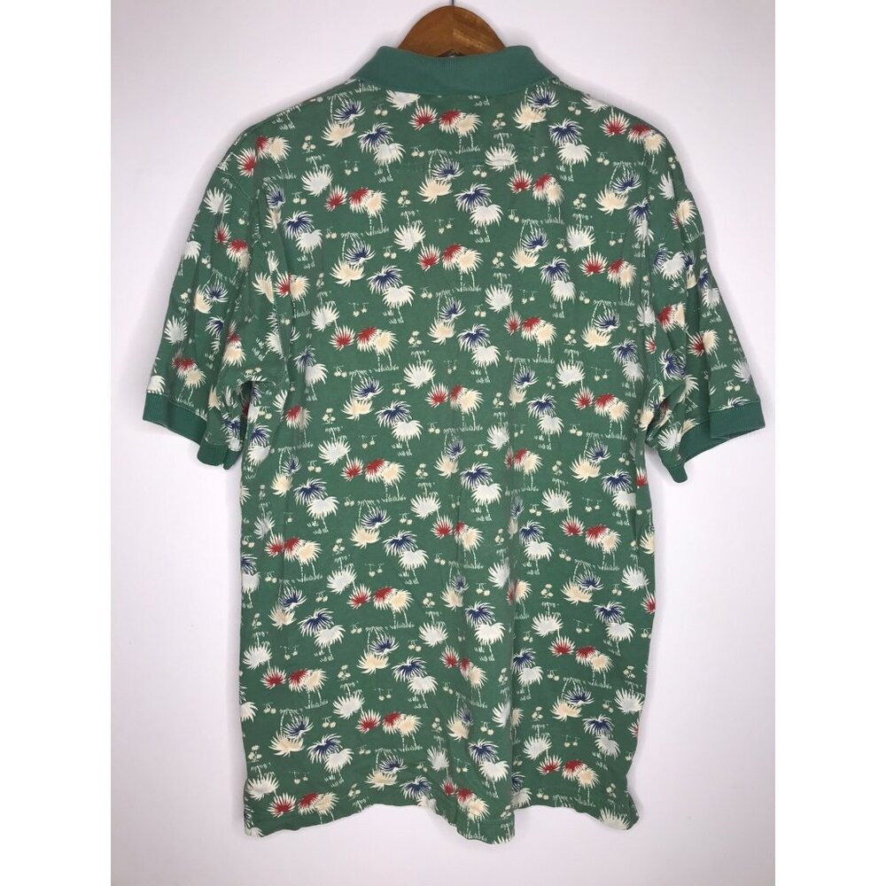 Pendleton Men's Large Palm Tree Pattern 100% Cotton Light Green Polo Shirt - Picture 8 of 9